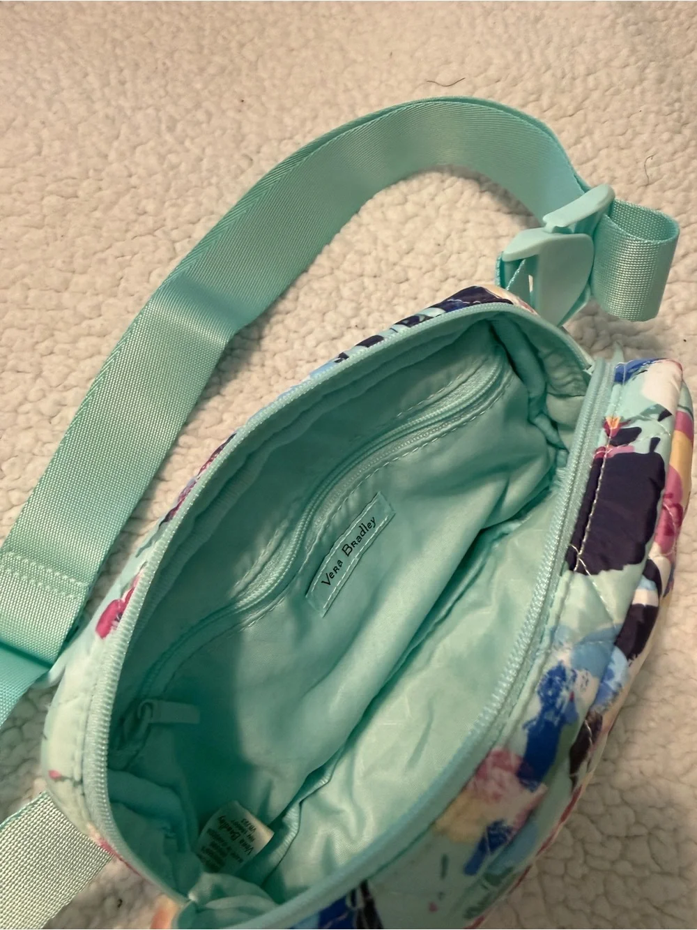 Vera Bradley Mint Floral Quilted Crossbody Belt Bag